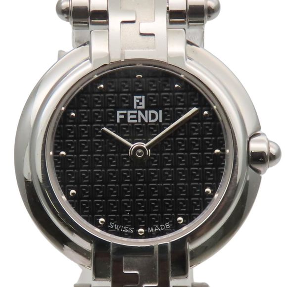Fendi Horology Watch 023-750L-582 Zucca Stainless Steel Silver with Black Dia... - Picture 1 of 10